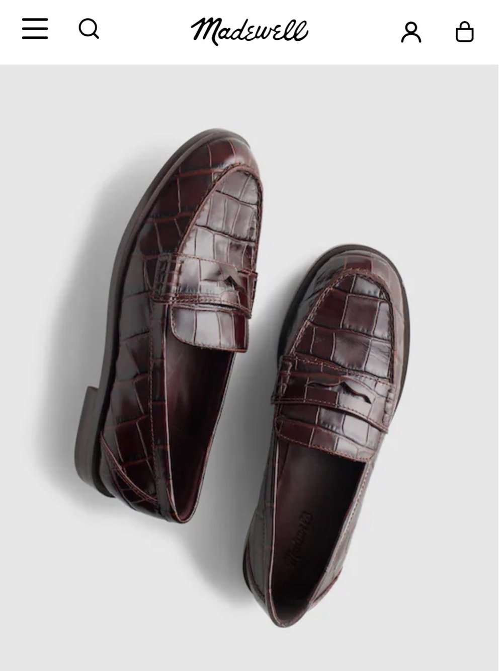 Madewell The Grayson Penny Loafer in Dark Brown - Size 7